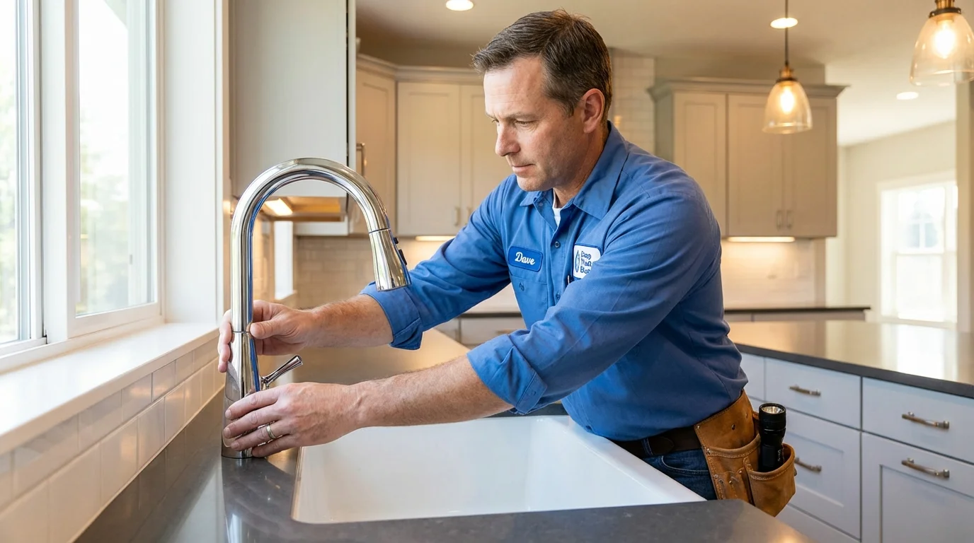 Kitchen faucet installation by Johns Plumbing LLC in Whitwell